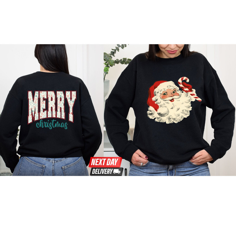 Retro Santa Sweatshirt and Hoodie, Merry Christmas Hoodie, Vintage Santa Sweatshirt, Xmas Santa Hoodie, Christmas Vibes Sweater, Xmas Hoodie - 6.jpg