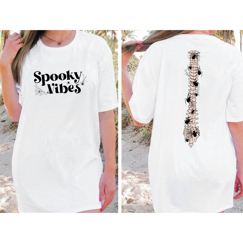 Spider Spine Comfort Colors Shirt, Spooky Skeleton Shirt, Spooky Season Tee, Fall Tee, Halloween Tee, Stay Spooky Season Comfort Colors Tee - 1.jpg