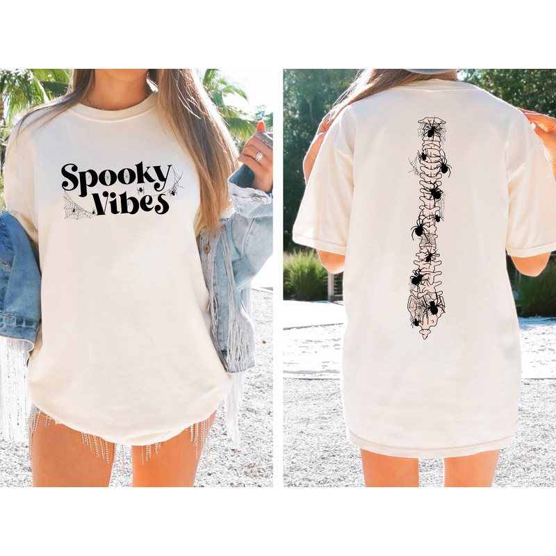 Spider Spine Comfort Colors Shirt, Spooky Skeleton Shirt, Spooky Season Tee, Fall Tee, Halloween Tee, Stay Spooky Season Comfort Colors Tee - 2.jpg