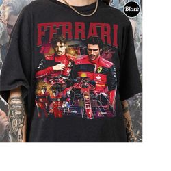 charles leclerc 90s vintage tshirt, scuderia ferrari f1 90s graphic tee, charles leclerc motorsports racing driver shirt