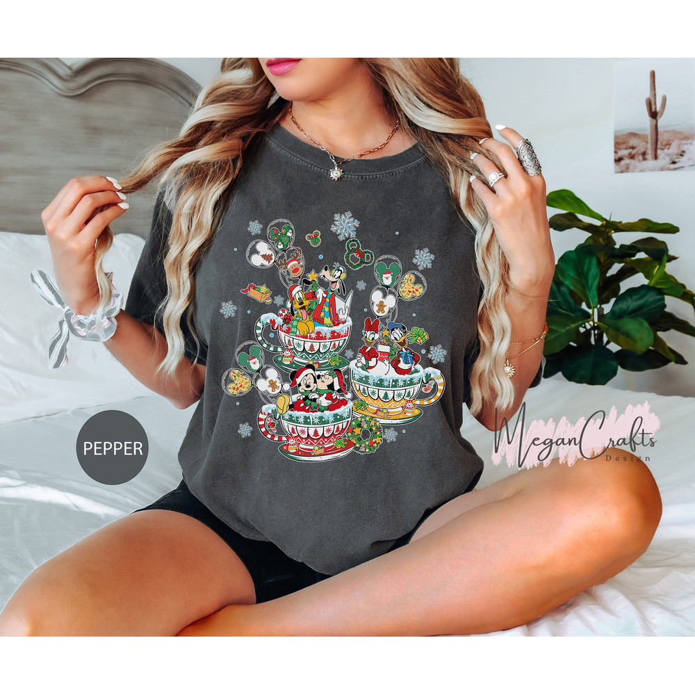 Mickey's Very Merry Christmas Party 2023 Comfort Colors Shirt, Disney Family Christmas Shirt, Mickey Mouse Tea Cup Shirt, Xmas Party Shirt - 2.jpg