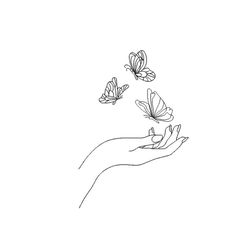 hands with butterfly machine embroidery design