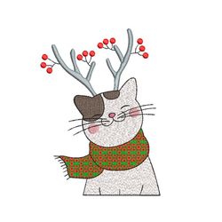 christmas cat machine embroidery design