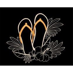 floral flip flops machine embroidery