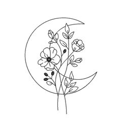 floral moon machine embroidery design