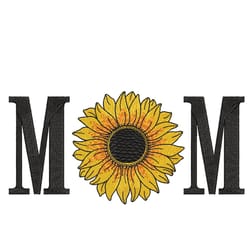 mom with sunflower machine embroidery design