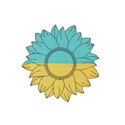 Ukraine Flag Sunflower Machine Embroidery Design
