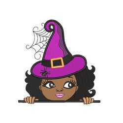 halloween black girl machine embroidery