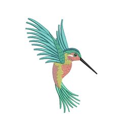 humming bird machine embroidery design