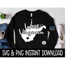 west virginia state svg, west virginia png, instant download, cricut cut files, silhouette cut files, sublimation png, download, print