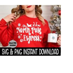 christmas svg, christmas png, vintage old fashioned north pole express svg instant download, cricut cut file, silhouette cut file