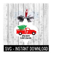 tile ornament svg, merry christmas truck ornament porcelain lantern tile svg file, instant download, cricut cut file, silhouette cut files