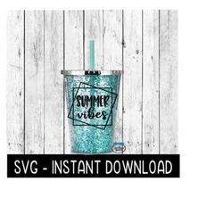 layered stacked square frames summer vibes svg file, instant download, cricut cut file, silhouette cut file, download