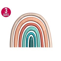 rainbow embroidery design, boho, machine embroidery file, instant download