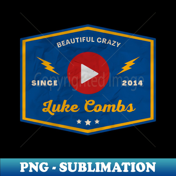 Luke Combs Play Button - Aesthetic Sublimation Digital File