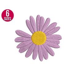 mini daisy flower with heart embroidery design, machine embroidery file, instant download