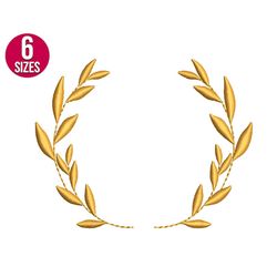 leaf wreath  embroidery design, christmas wreath, machine embroidery file, digital embroidery