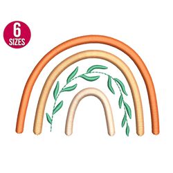 boho rainbow embroidery design, machine embroidery file, instant download