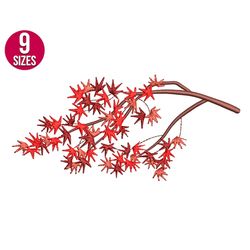 maple branch embroidery design, fall, autumn machine embroidery file, instant download