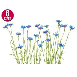 meadow wildflowers embroidery design, machine embroidery file, instant download