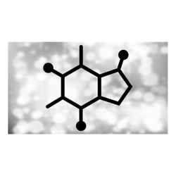 medical or science clipart: coffee or caffeine molecule chemical structure symbol in black outline - chemistry - digital