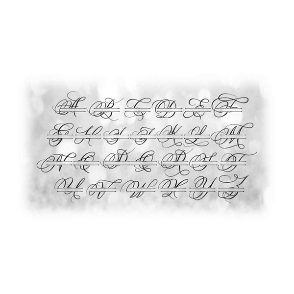 Word Clipart: Fancy Script Split Monogram Name Frame Letters - Inspire ...