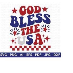 god bless the usa svg, 4th of july svg, july 4th svg, fourth of july svg, usa flag svg, independence day shirt, cut file cricut, silhouette