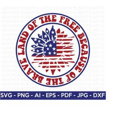 land of the free svg, 4th of july svg, july 4th svg, fourth of july svg, usa flag svg, independence day shirt, cut file cricut,silhouettte