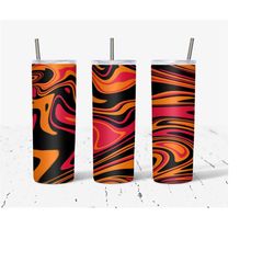 20 oz skinny tumbler wrap, red orange black marble wrap, marble wrap, straight template, tapered, sublimation graphics, digital download,