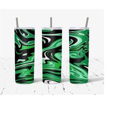 20 oz skinny tumbler wrap, green black marble wrap, marble wrap, straight template, tapered, sublimation graphics, digital download,