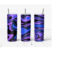 20 oz skinny tumbler wrap, blue purple black marble wrap, marble wrap, straight template, tapered, sublimation graphics, digital download,