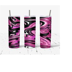 20 oz skinny tumbler wrap, pink black marble wrap, marble wrap, straight template, tapered, sublimation graphics, digital download,