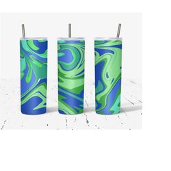 20 oz skinny tumbler wrap, blue green marble wrap, marble wrap, straight template, tapered, sublimation graphics, digital download,