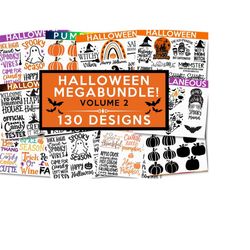 mega halloween bundle 2, 130 designs, heather roberts art bundle, halloween svg, fall svg, thanksgiving svg, cut files cricut, silhouette