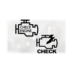 Car/Automotive Clipart: Simple Easy Hand Drawn Black Icon for Engine Block or 'Check Engine' Warning Lights - Digital Do