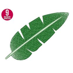 tropical leaf embroidery design, machine embroidery pattern, instant download