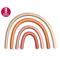 boho rainbow embroidery design, with heart machine embroidery file