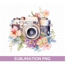 floral vintage camera sublimation png, photographer png, photography png, floral, photo taking png, photographer shirt png, sublimation png