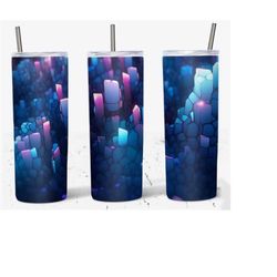 20 oz skinny tumbler sublimation design, purple crystal design, crystal tumbler design, straight template, tapered, sublimation graphics