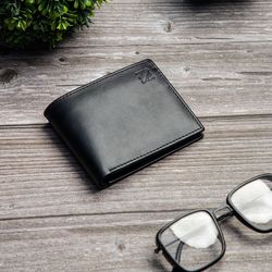 Leather Bi Fold Wallet for Men In Black Color