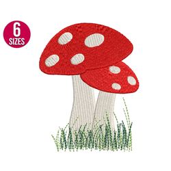 mushroom embroidery design, garden, wildflower, machine embroidery file, instant download