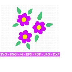flowers svg, floral svg, flower clipart svg, flower colored svg, cut files for cricut, silhouette