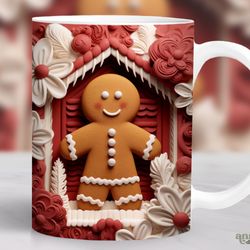 3d gingerbread mug, christmas mug