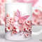 3D Pink Butterflies Mug Sublimation Design, Butterfly 11oz Coffee Cup Wrap, Flowers 15 oz Mug Wrap PNG, Spring Floral Mug Press Designs - 1.jpg