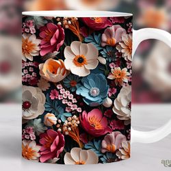 3d wildflower mug, cottagecore floral mug