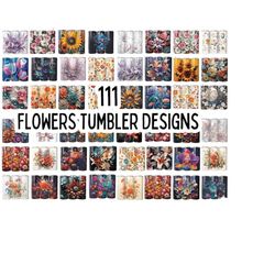 3d flowers 20oz tumbler wrap bundle png,sunflower tumbler,boho floral,seamless colorful flower,wildflower and rainbow png,white and pink png