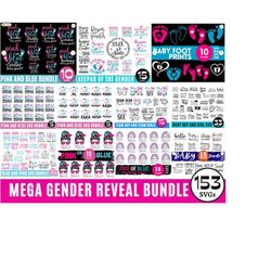 153 mega gender reveal svg bundle, pink or blue we love you svg, pink or blue mommy daddy love you svg, baby shower svg baby, t-shirt svg
