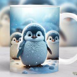 Baby Penguins Mug, Winter Cute Animal Mug