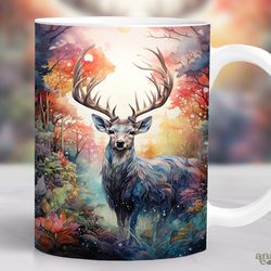 colorful deer mug, deer hunting mug  hunters