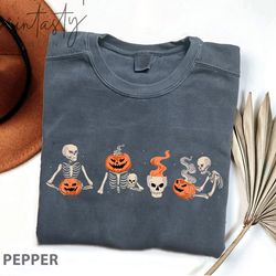 comfort colors, spooky t-shirt png, halloween t-shirt png, skeleton t-shirt png, skeleton graphic t-shirt png, spooky ha